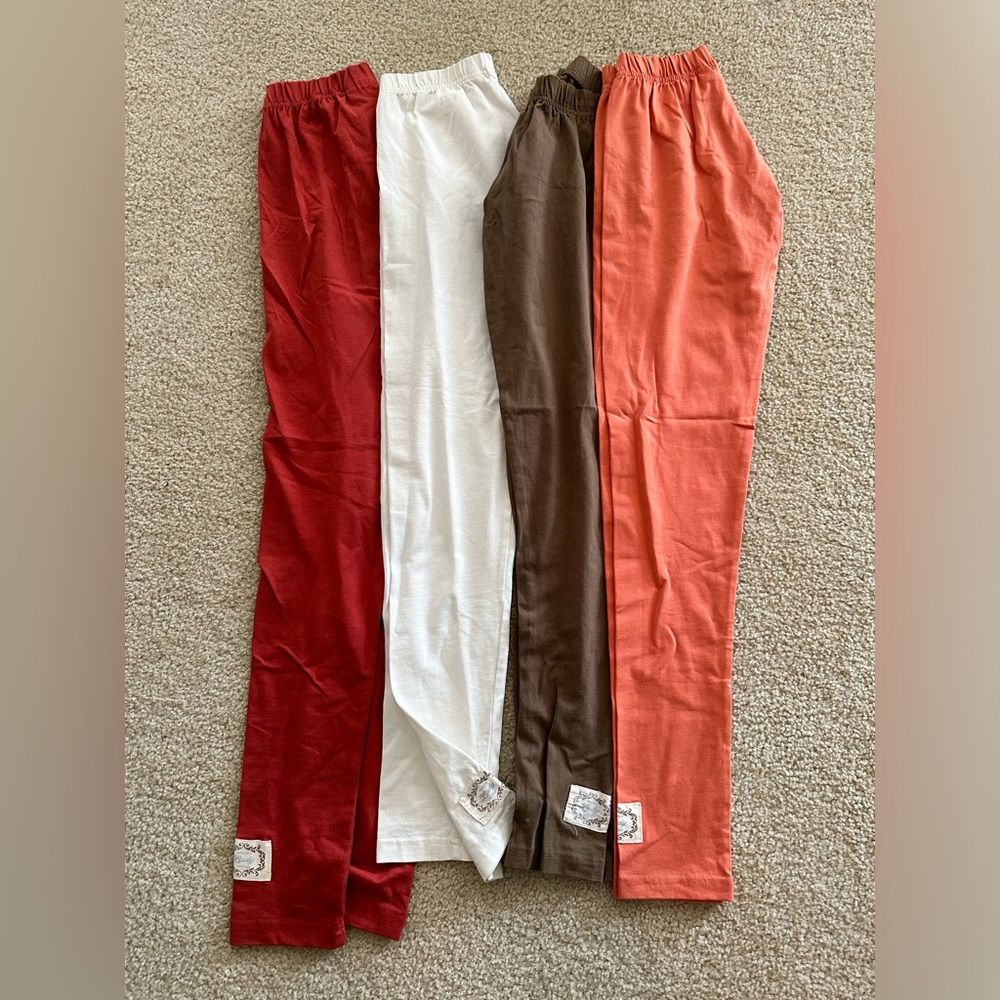 4 New Pairs Of Swanky Lady Vintage Boutique Low Rise Leggings Sz 6